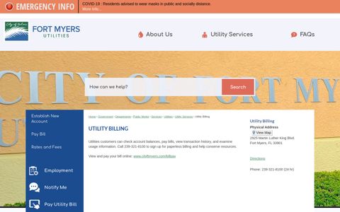 Utility Billing | Fort Myers, FL - Official Website