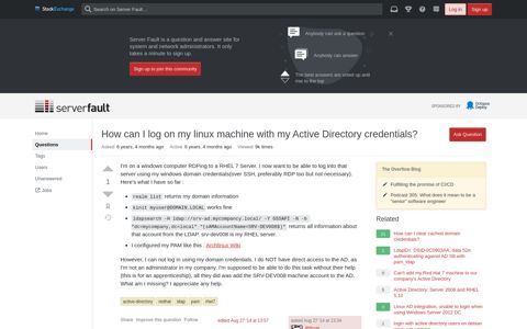 How can I log on my linux machine with my Active Directory ...