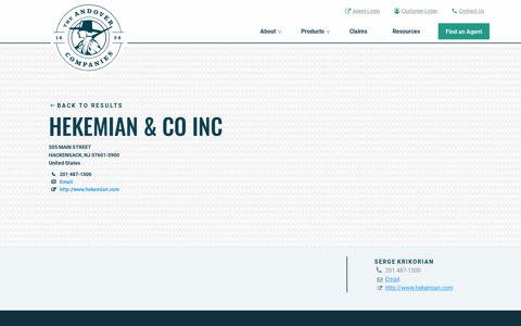 HEKEMIAN & CO INC | Andover Companies