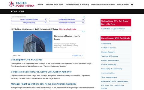 KCAA JOBS - Career Point Kenya
