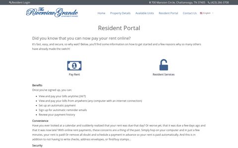 Resident Portal - Resident Login for Riverview Grande ...