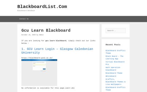 Gcu Learn Blackboard - BlackboardList.Com