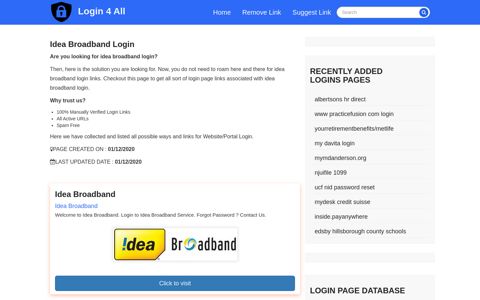 idea broadband login - Official Login Page [100% Verified]
