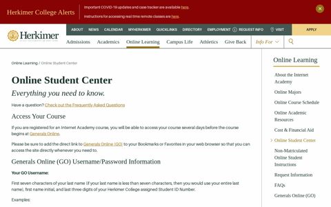 Online Student Center | Herkimer College