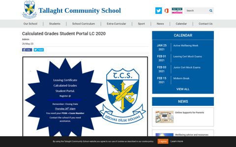 Calculated Grades Student Portal LC 2020 | Tallaght ...