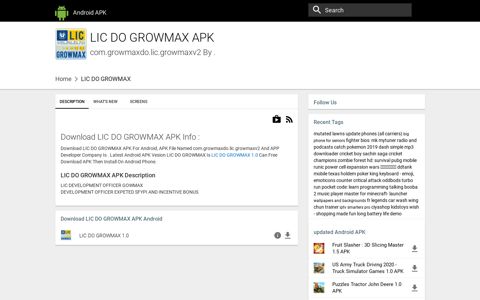 LIC DO GROWMAX APKs | Android APK