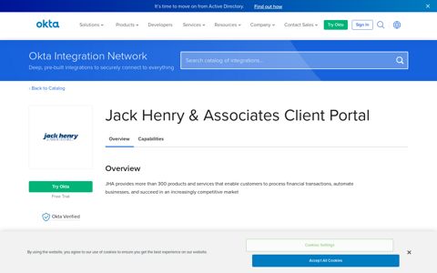 Jack Henry & Associates Client Portal | Okta