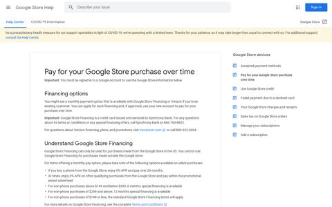 Pay for your Google Store purchase over time - Google Support