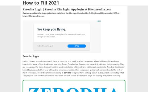 Zerodha Login | Zerodha Kite login Website at Kite.zerodha.com