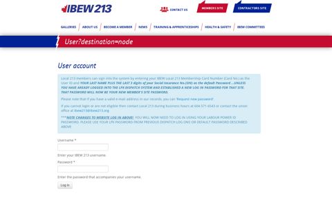 User account | IBEW 213