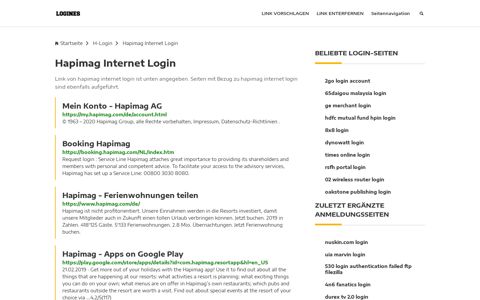 Hapimag Internet Login | Allgemeine Informationen zur ...