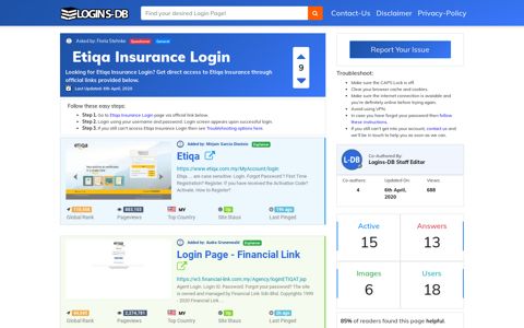 Etiqa Insurance Login - Logins-DB