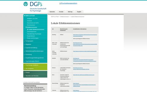 Lokale Ethikkommissionen - DGPs