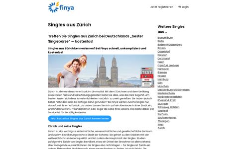 Singles aus Zürich kostenlos kennen lernen — Finya
