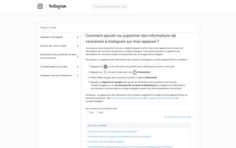 How do I add or remove Instagram login information on my ...