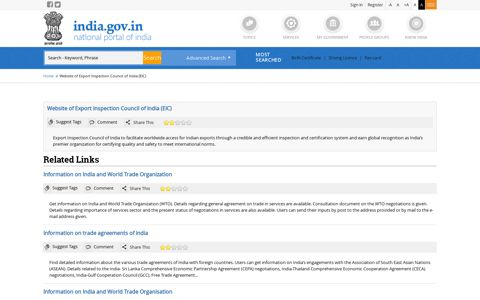 Website of Export Inspection Council of India (EIC) | National ...