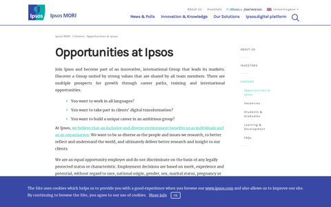 Opportunities at Ipsos | Ipsos MORI