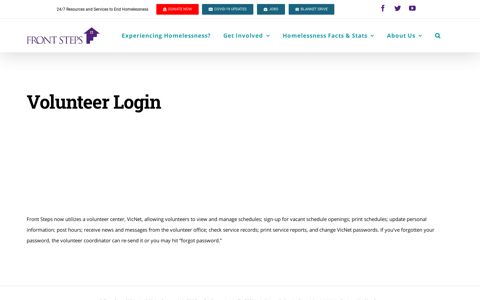 Volunteer Login – Front Steps