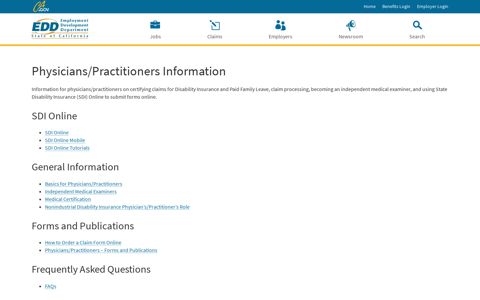 Physicians/Practitioners Information - EDd - CA.gov
