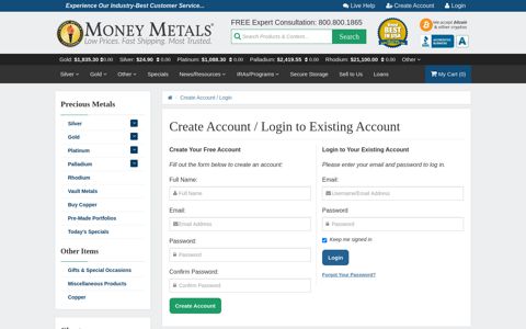 Login to Your Account | Money Metals Exchange