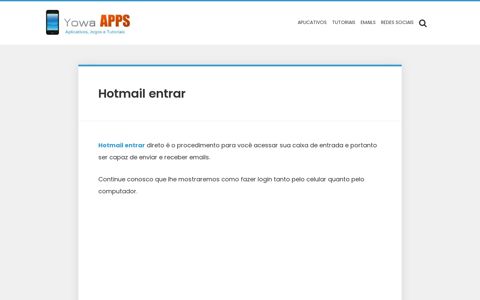 Hotmail Entrar Direto - www.hotmail.com entrar - Hotmail login