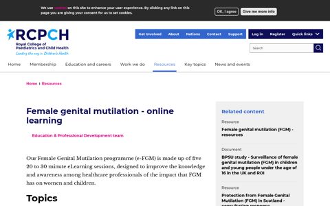 Female genital mutilation - online learning | RCPCH