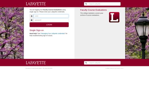 Login - CAS – Central Authentication Service - Lafayette College