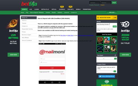 How to Deposit with UBA EmailMoni - Bet9ja Nigeria Sport ...
