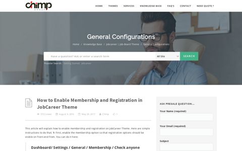 How to Enable Membership and Registration in JobCareer ...