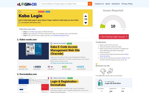 Kaba Login - A database full of login pages from all over the ...