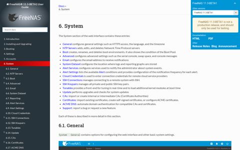 6. System — FreeNAS®11.3-BETA1 User Guide Table of ...