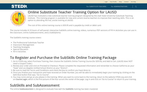 LAUSD - STEDI.org, Substitute Teaching Division