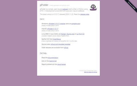 gPodder: Media aggregator and podcast client