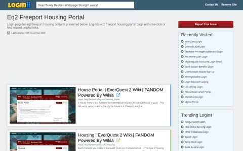 Eq2 Freeport Housing Portal - Loginii.com