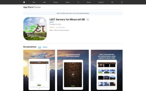 ‎LEET Servers for Minecraft BE on the App Store