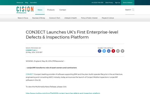 CONJECT Launches UK's First Enterprise-level Defects ...