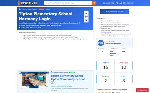 Tipton Elementary School Harmony Login - Portal-DB.live