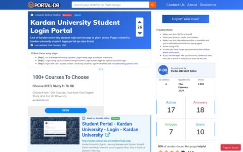 Kardan University Student Login Portal