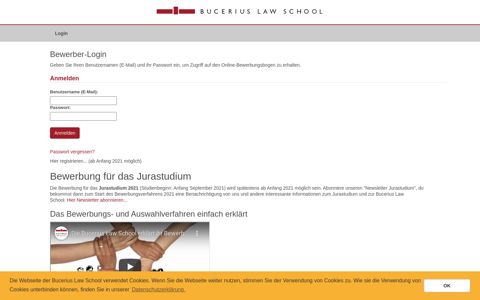 Online-Bewerbung: Bewerberportal der Bucerius Law School