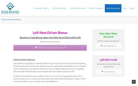Lyft New Driver Sign-on Bonus > Hundreds of $$$ CASH ...