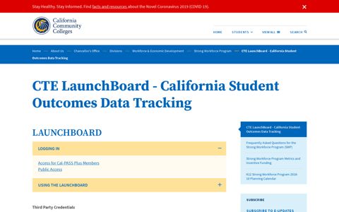 CTE LaunchBoard - California Student Outcomes Data Tracking