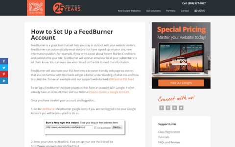 How to Set Up a FeedBurner Account | Real Estate Web Site ...
