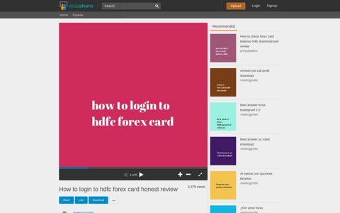 How to login to hdfc forex card honest review - SlideShare