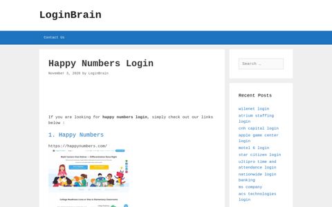 happy numbers login - LoginBrain