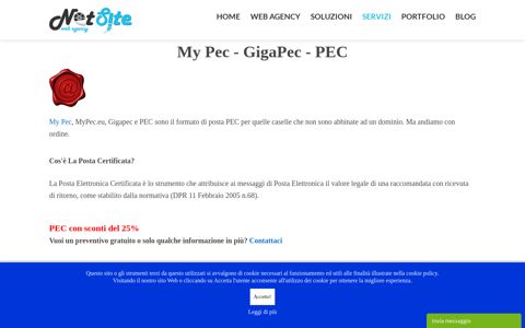 My Pec - GigaPec - PEC - Creazione siti web Cosenza - Net-Site