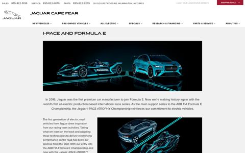 I-PACE AND FORMULA E | Jaguar Cape Fear