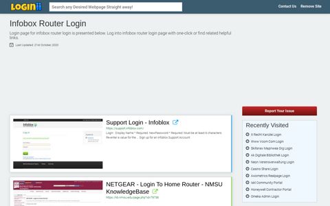 Infobox Router Login | Accedi Infobox Router - Loginii.com