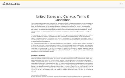 United States and Canada: Terms & Conditions - Homeaglow