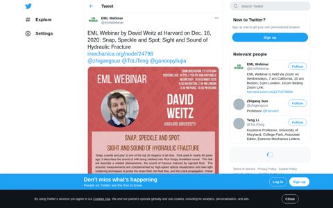 EML Webinar on Twitter: "EML Webinar by David Weitz at ...