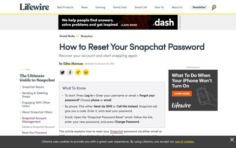How to Reset Your Snapchat Password - Lifewire